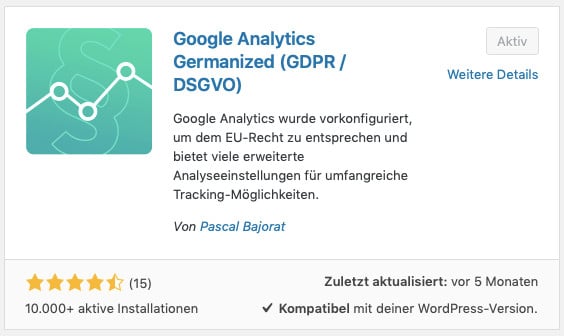Installation des WordPress-Plugins Google Analytics Germanized