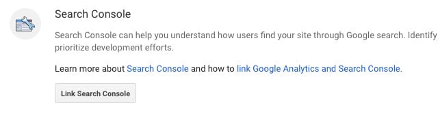 Die Goolge Search Console in der Liste der noch nicht verlinkten Dienste zu einer Property in Google Analytics