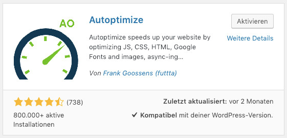 Das WordPress-Optimierungs-Plugin Autoptimize