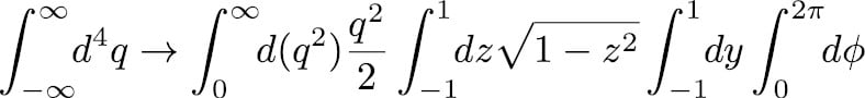 Ein vierdimensionales Integral als Beispiel für mathematische Formeln auf Websites als Bild
