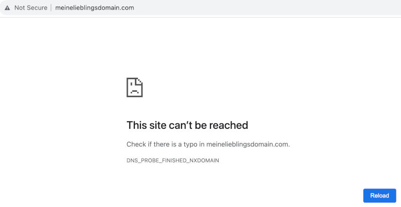 Domain nicht gefunden